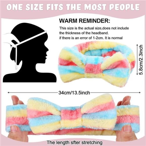 WILLBOND 24 Pack Spa Headband Bow Hair Band Facial Makeup Headband 24 Styles - Picture 2 of 8